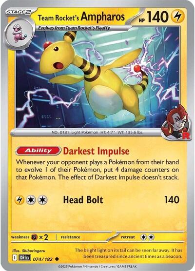 Team Rocket's Ampharos #74/182