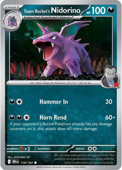 Team Rocket's Nidorino #118/182