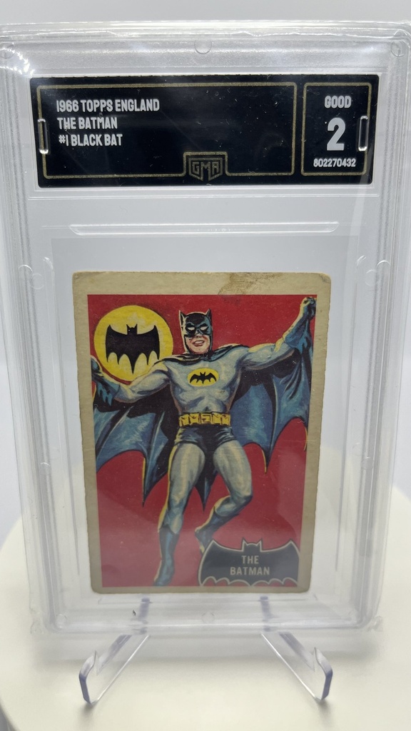 The Batman #1 Black Bat - 1966 TOPPS ENGLAND - GMA Grade 2