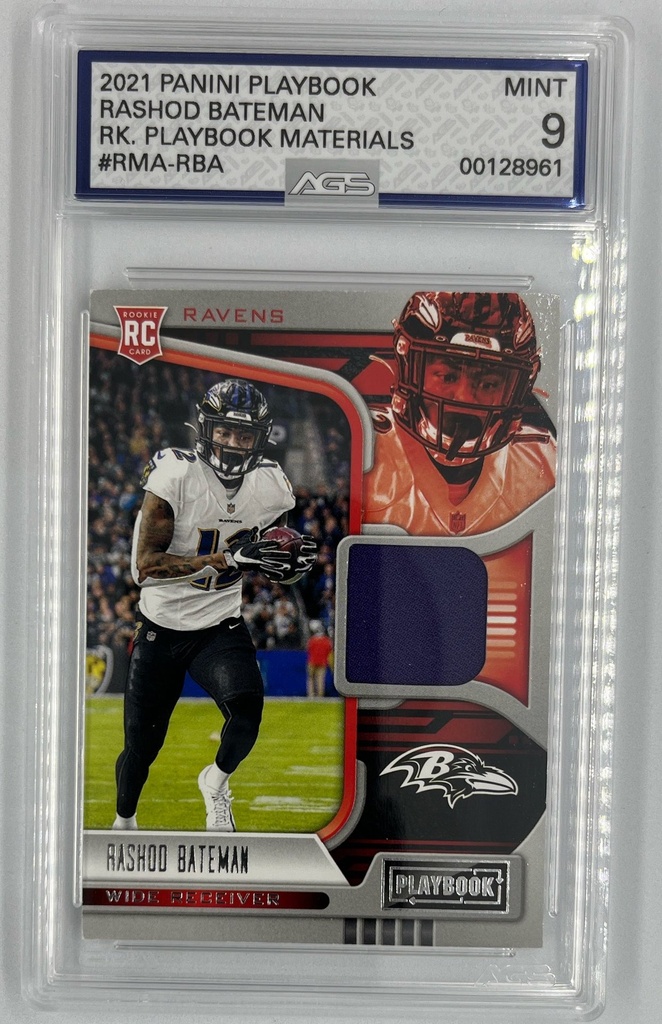 Rashod Bateman - Panini Playbook Materials -  #RMA-RBA - AGS 9