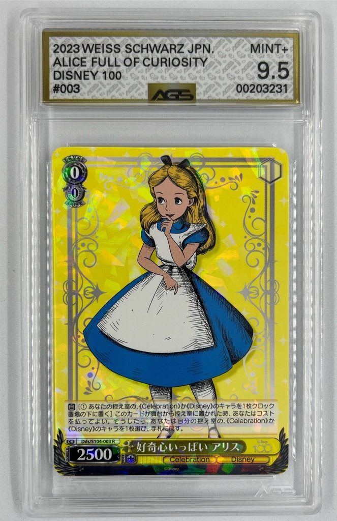 Alice Full of Curiosity - Weiss Schwarz – Disney 100 (Japanese) -  #003 - AGS 9.5