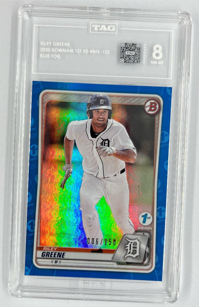 Riley Greene - Bowman 1st Edition – Blue Foil -  #BFE-122 - TAG 8