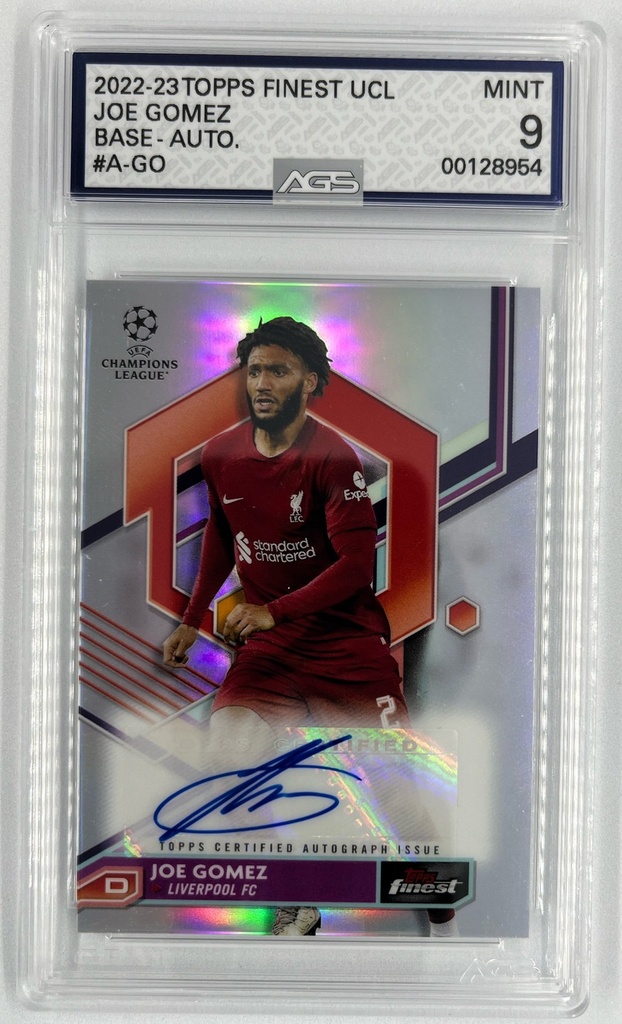 Joe Gomez – Base Autograph - Topps Finest UEFA Champions League (UCL) -  #A-GO - AGS 9