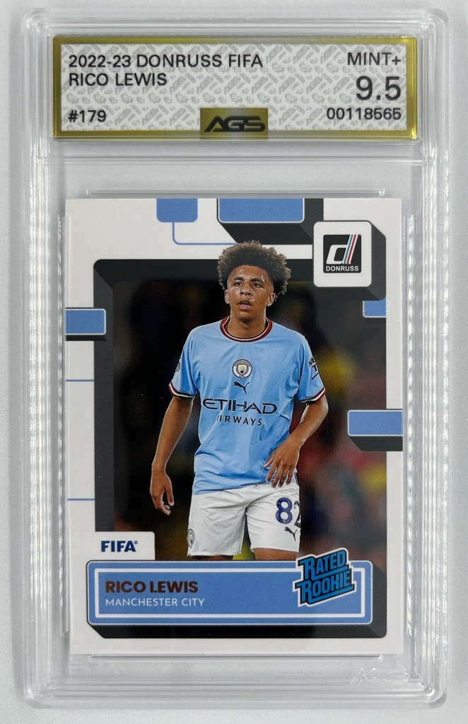 Rico Lewis – Rated Rookie - Donruss FIFA Soccer -  #179 - AGS 9.5