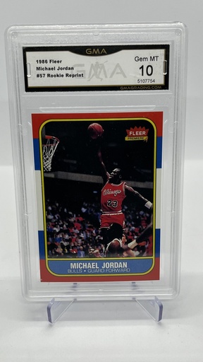 Michael Jordan [#57 Rookie Reprint] - 1986 Fleer - GMA Grade 10