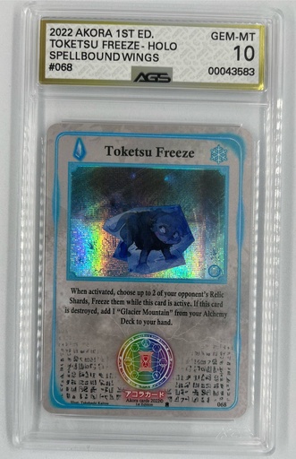 [OT-TFAT–SW#A1-2724] Toketsu Freeze - Akora TCG – Spellbound Wings -  #068 - AGS 10