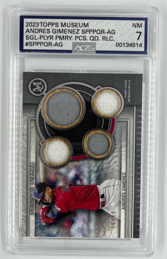 [SC-AG–PPPTMC#AA7-8026] Andres Gimenez – Player Primary Pieces - Topps Museum Collection -  #SPPPQR-AG - AGS 7