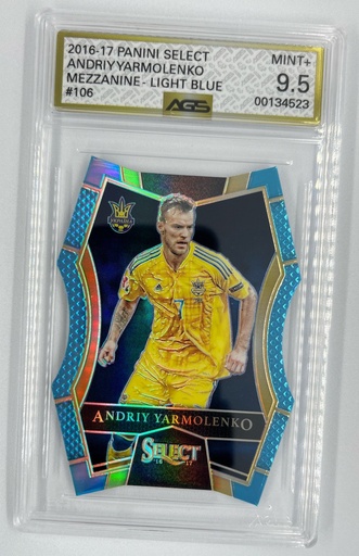 [SC-AY–MLBPSS#A9-9091] Andriy Yarmolenko – Mezzanine Light Blue - Panini Select Soccer -  #106 - AGS 9.5