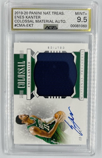 [SC-EK–CMAPNT(#EA9-7053] Enes Kanter – Colossal Material Autograph - Panini National Treasures (NBA) -  #CMA-EKT - AGS 9.5