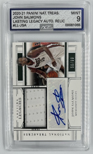 [SC-JS–LLARPNT(#JA9-5590] John Salmons – Lasting Legacy Autograph Relic - Panini National Treasures (NBA) -  #LL-JSA - AGS 9