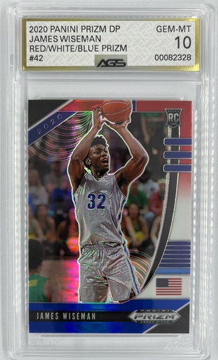 [SC-JW–RWBPPPDP#A1-4370] James Wiseman – Red / White / Blue Prizm - Panini Prizm Draft Picks -  #42 - AGS 10