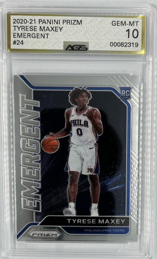 [SC-TM–EPPDP#A1-2501] Tyrese Maxey – Emergent - Panini Prizm Draft Picks -  #24 - AGS 10