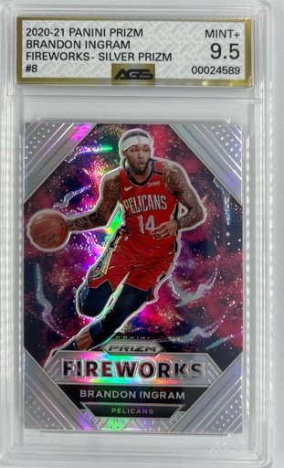 [SC-BI–FPP#A9-7976] Brandon Ingram – Fireworks - Panini Prizm -  #8 - AGS 9.5