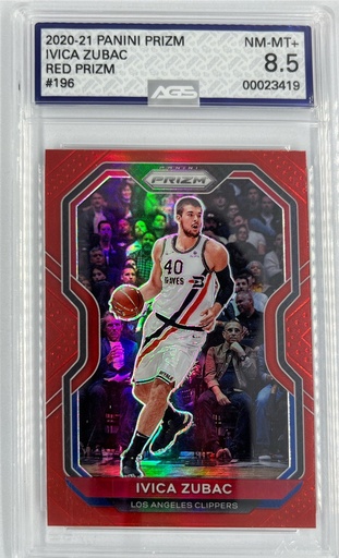 [SC-IZ–RPPP#A8-3597] Ivica Zubac – Red Prizm - Panini Prizm -  #196 - AGS 8.5