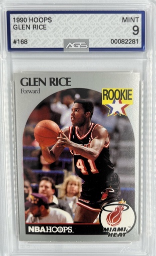 [SC-GRNH#A9-5148] Glen Rice - NBA Hoops -  #168 - AGS 9